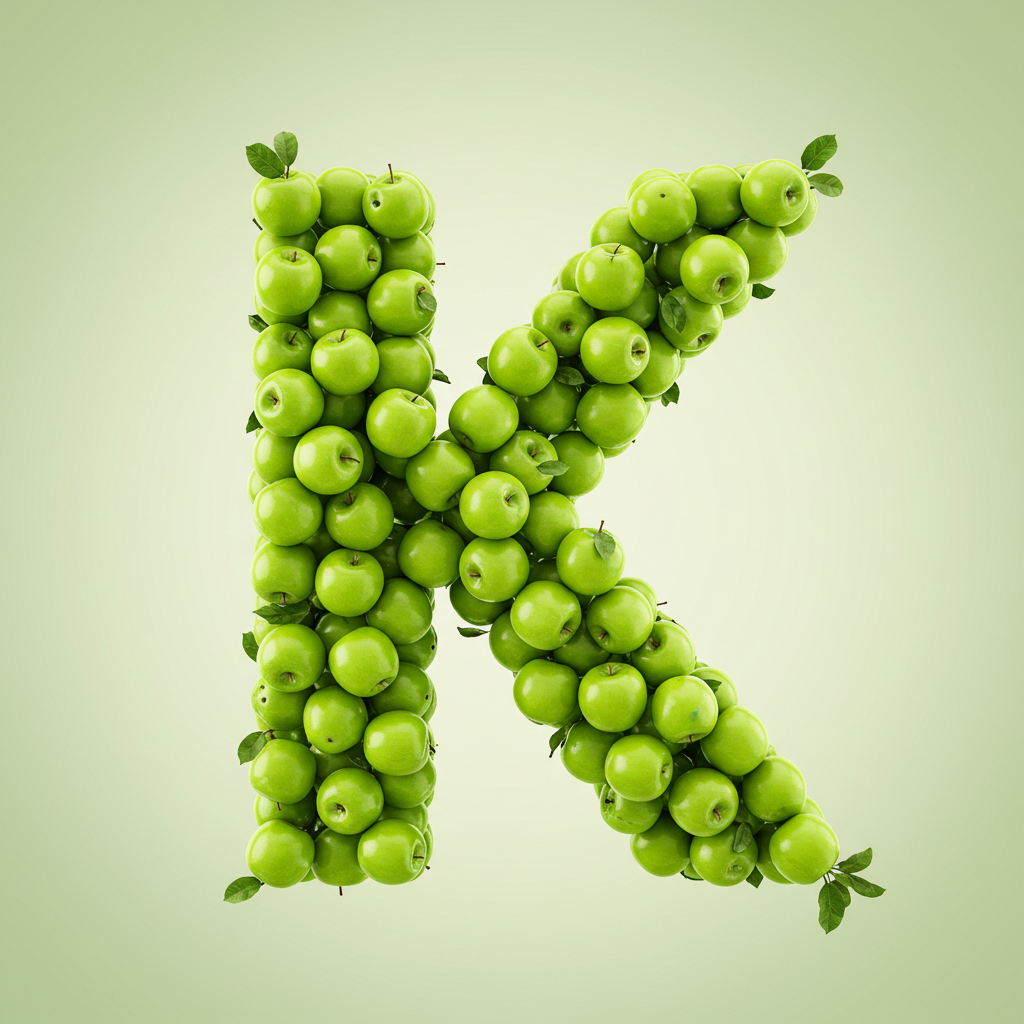 Green apples — letter K