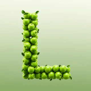 Green apples — letter L