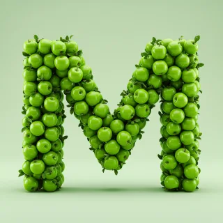 Green apples — letter M