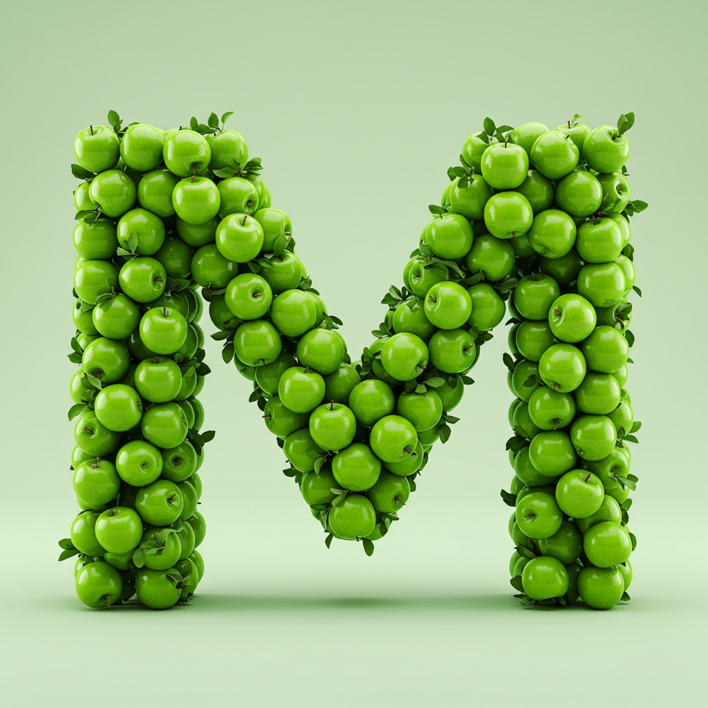 Green apples — letter M