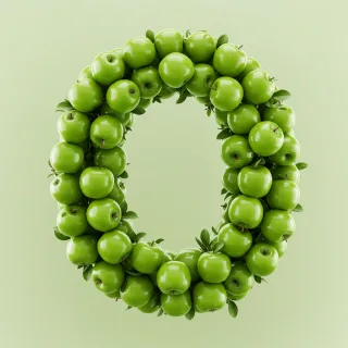 Green apples — letter O