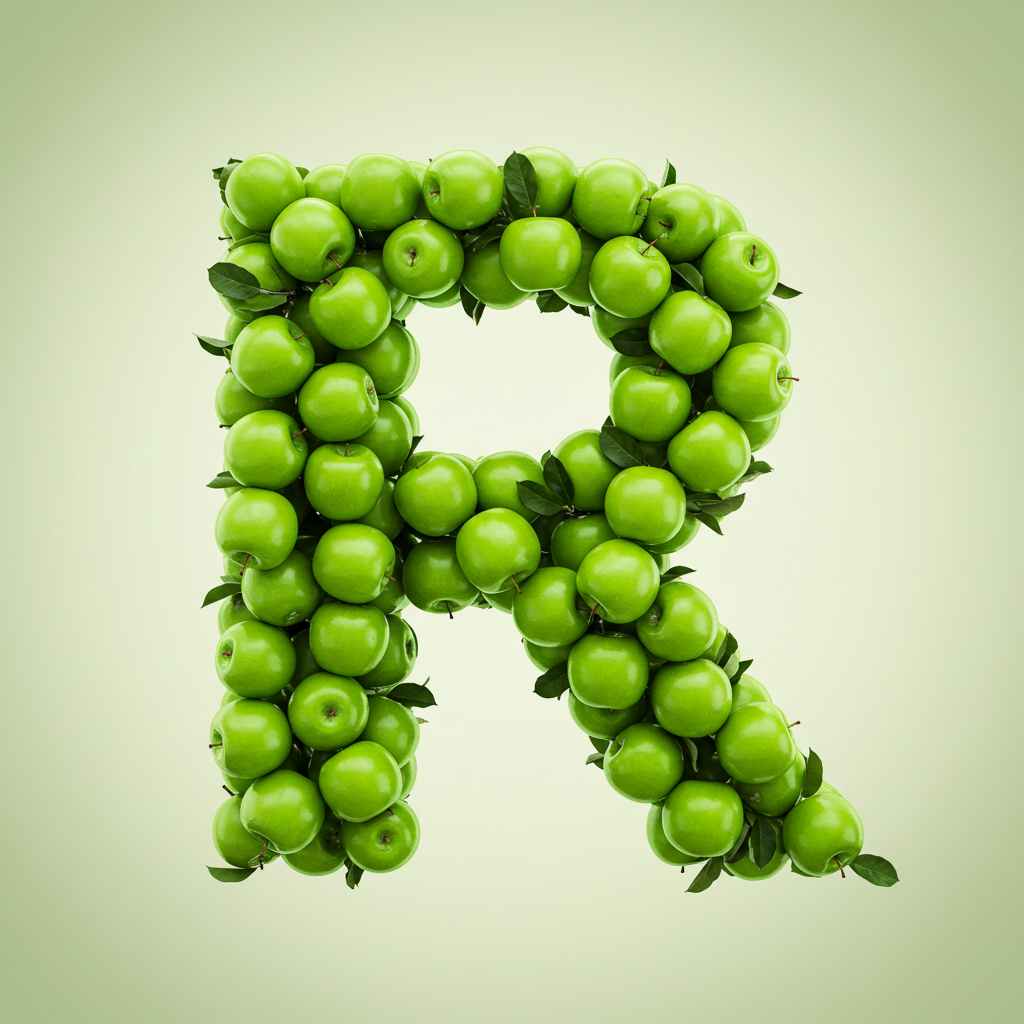 Green apples — letter R