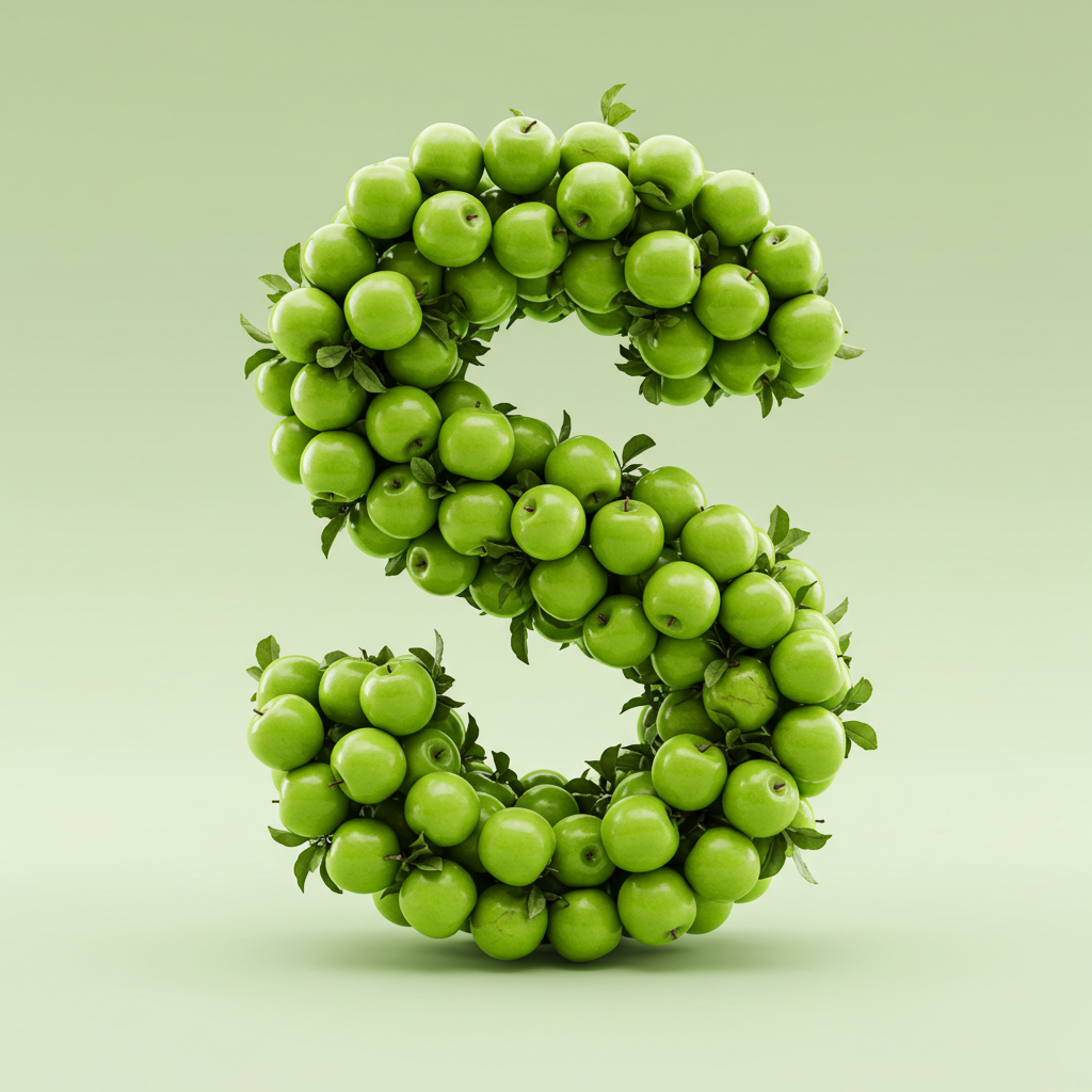 Green apples — letter S