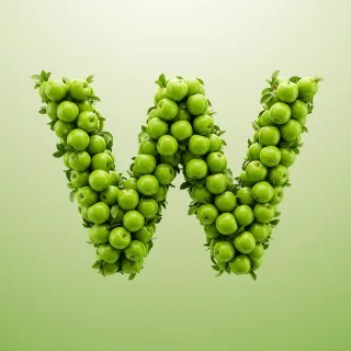 Green apples — letter W