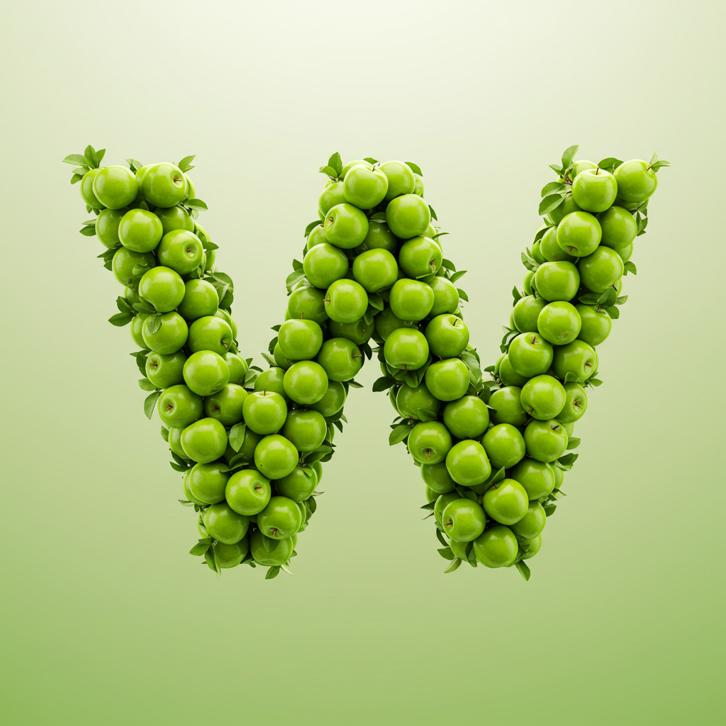 Green apples — letter W