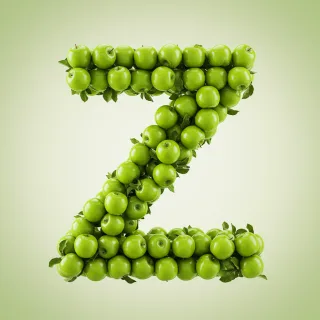 Green apples — letter Z (variant 2)