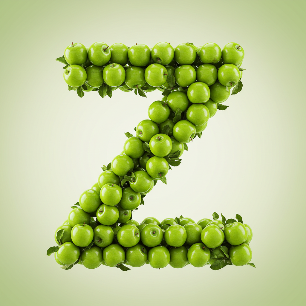 Green apples — letter Z (variant 2)