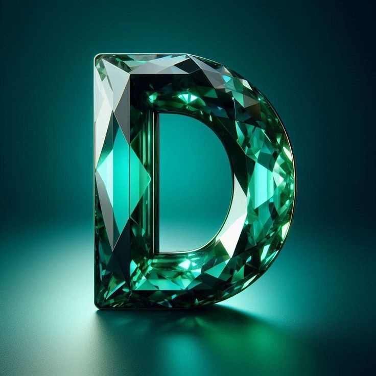 Green crystal — letter D