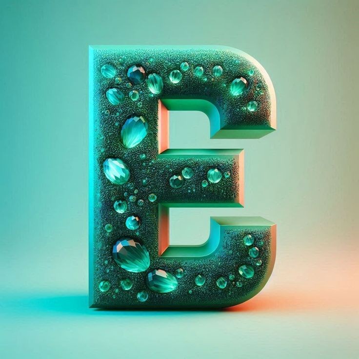 Green crystal — letter E