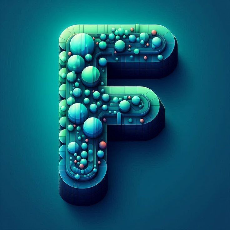 Green crystal — letter F