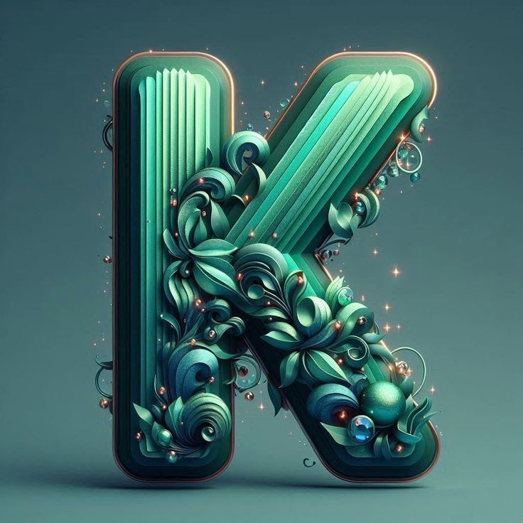 Green crystal — letter K