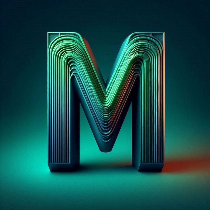 Green crystal — letter M