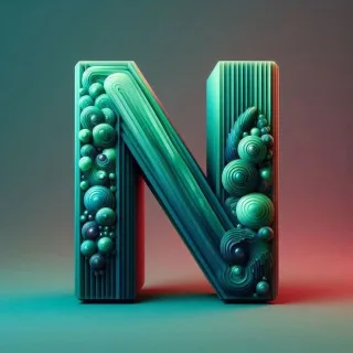 Green crystal — letter N