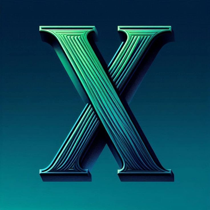 Green crystal — letter X