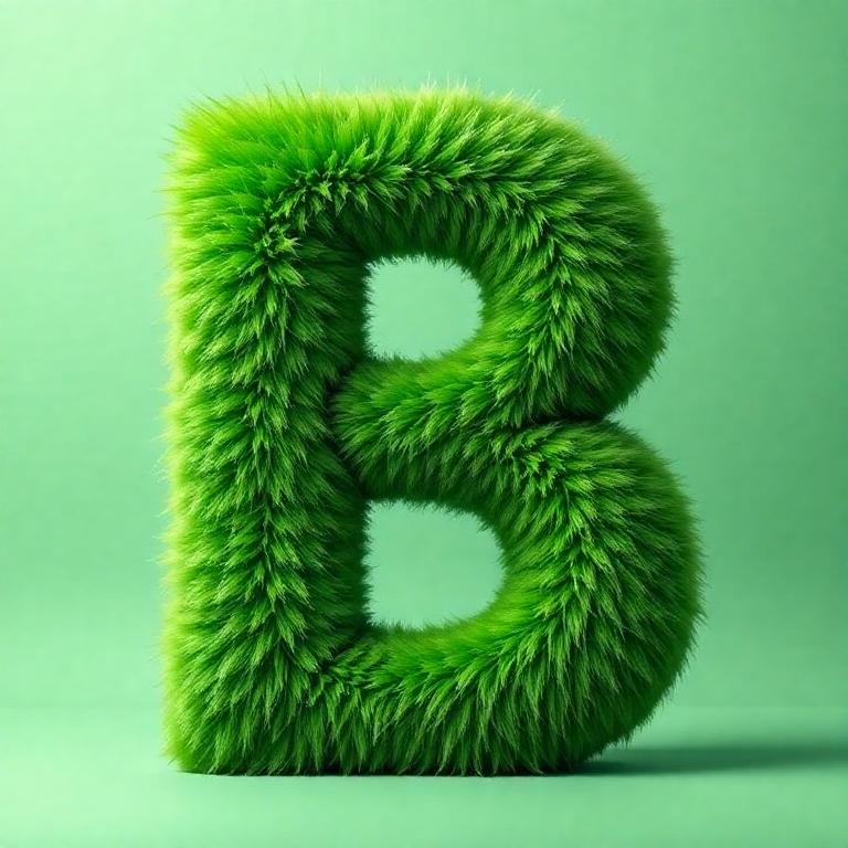 Green fur — letter B