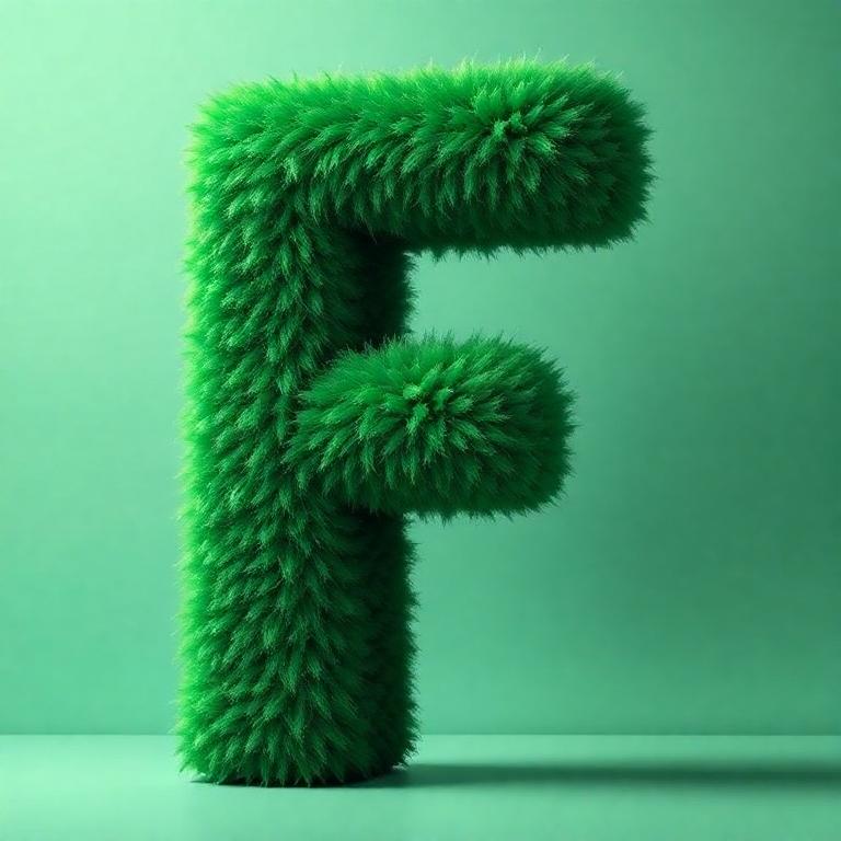 Green fur — letter F