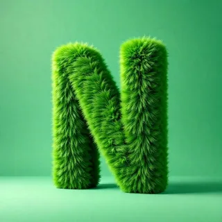 Green fur — letter N