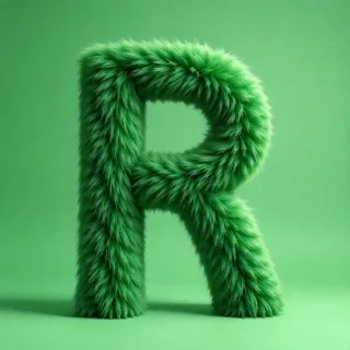Green fur — letter R