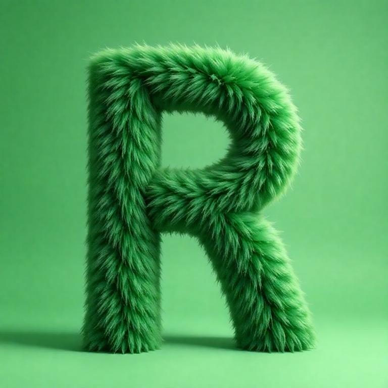 Green fur — letter R