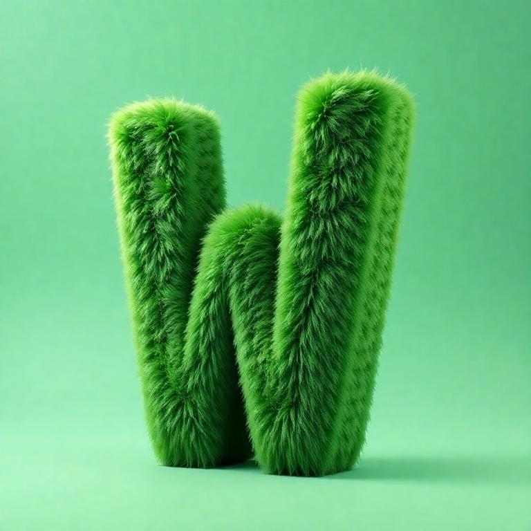 Green fur — letter W