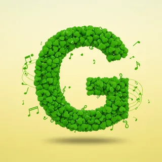 Green hearts — letter G