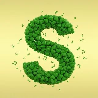 Green hearts — letter S