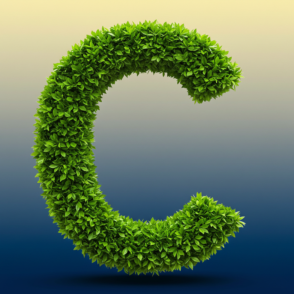 Green leaves 2 — letter C (variant 2)