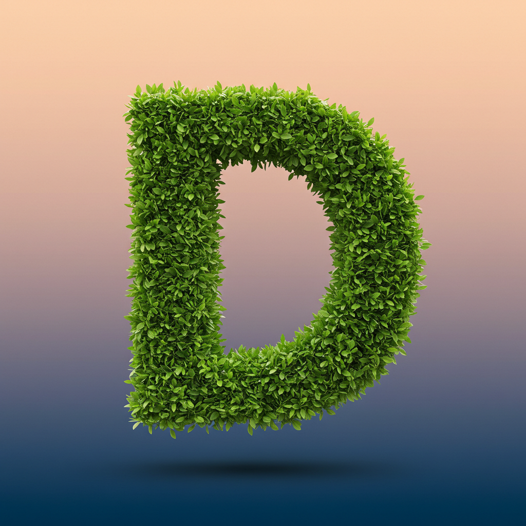 Green leaves 2 — letter D