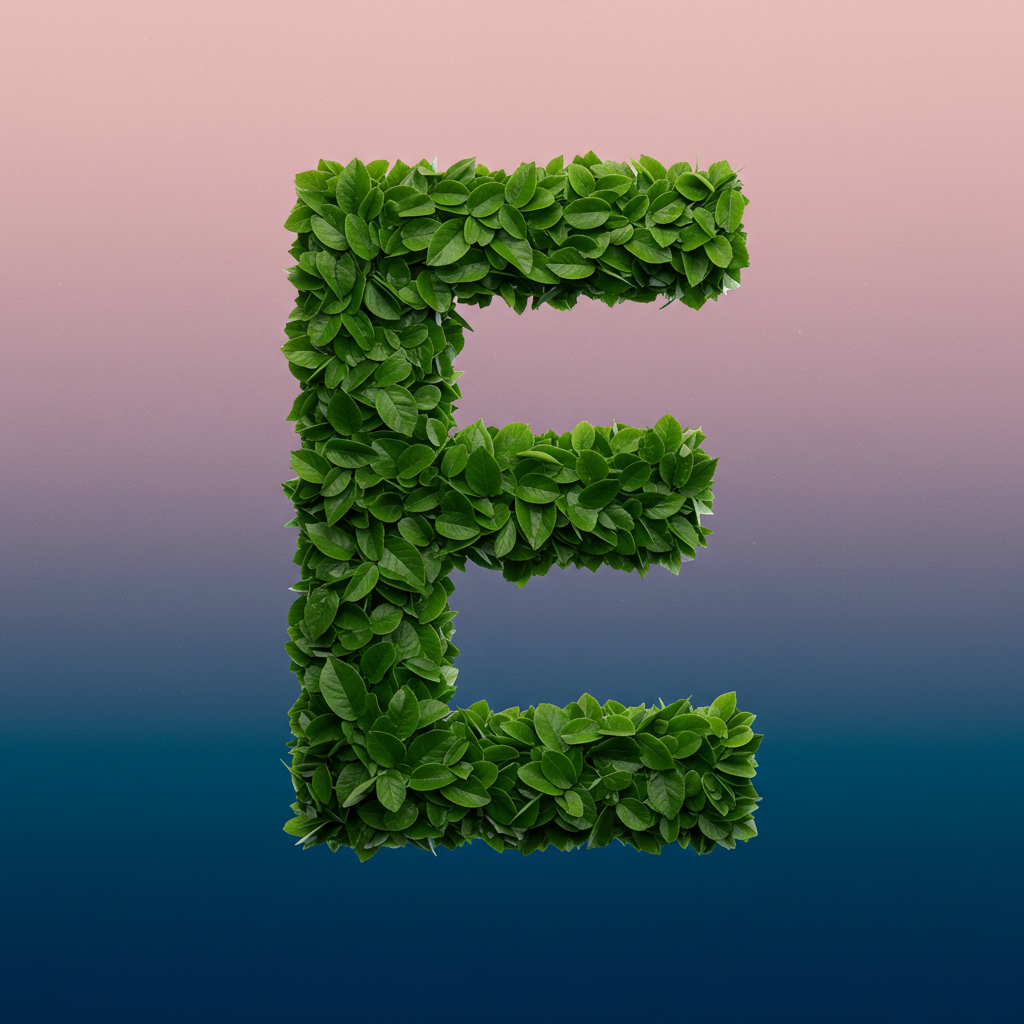 Green leaves 2 — letter E