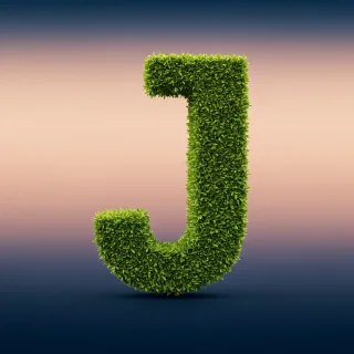 Green leaves 2 — letter J