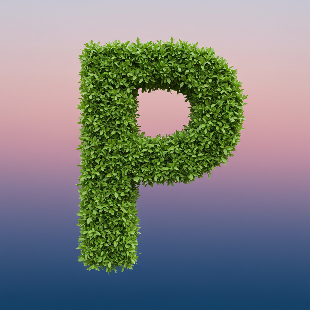 Green leaves 2 — letter P