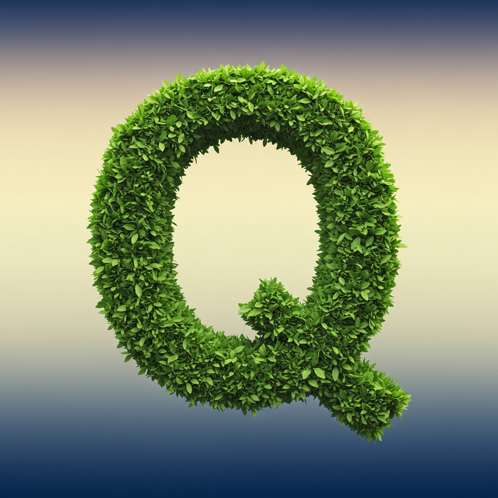 Green leaves 2 — letter Q