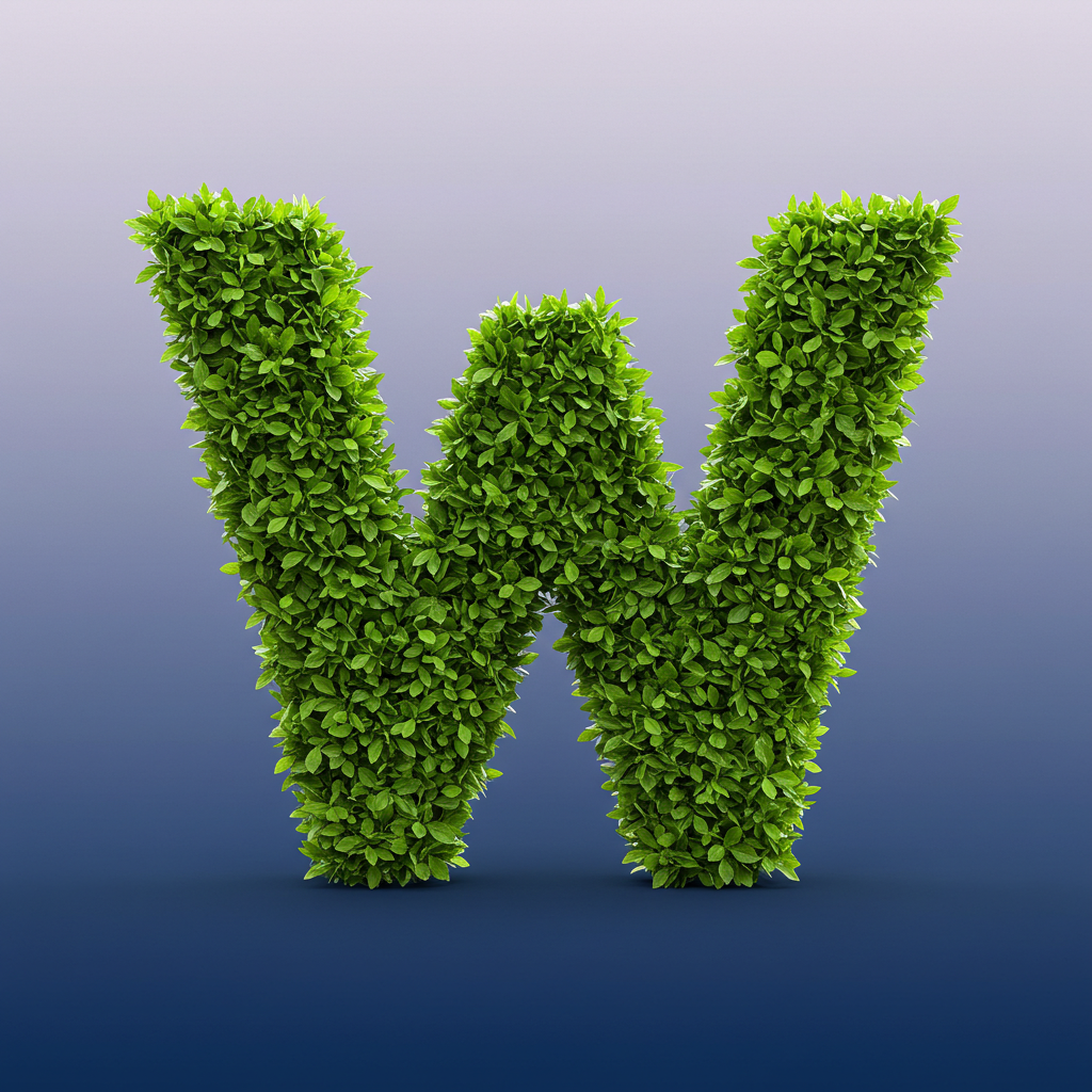 Green leaves 2 — letter W