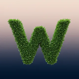 Green leaves 2 — letter W (variant 2)