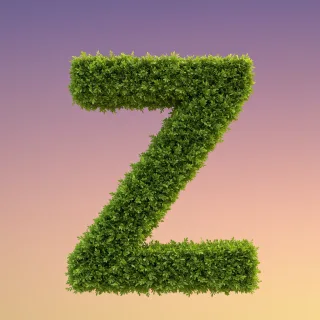 Green leaves 2 — letter Z (variant 2)