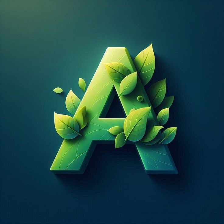 Green leaves — letter A