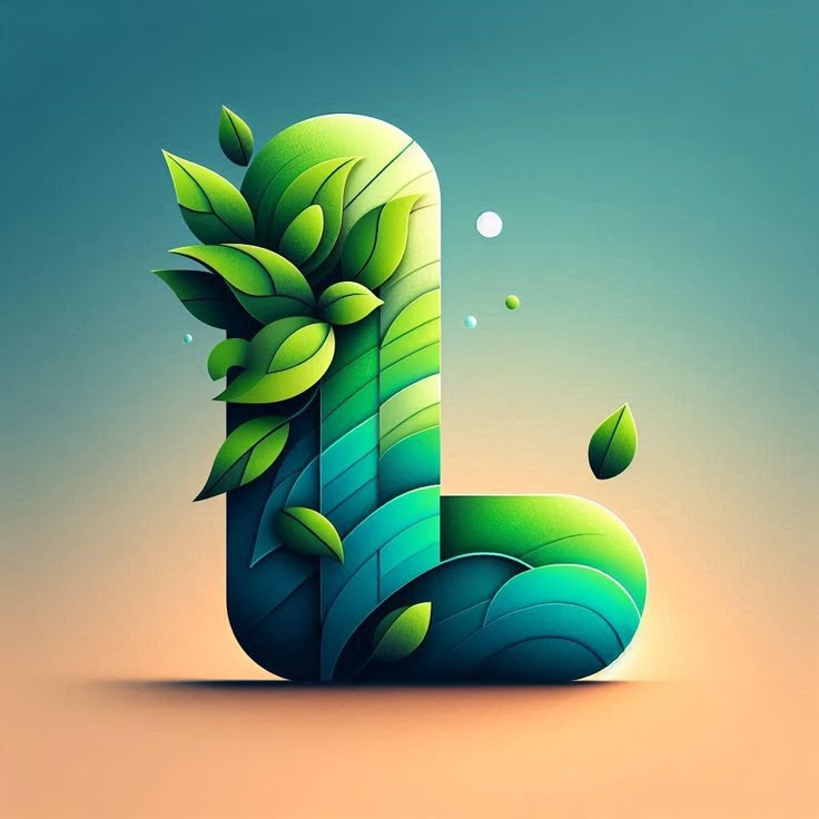 Green leaves — letter L