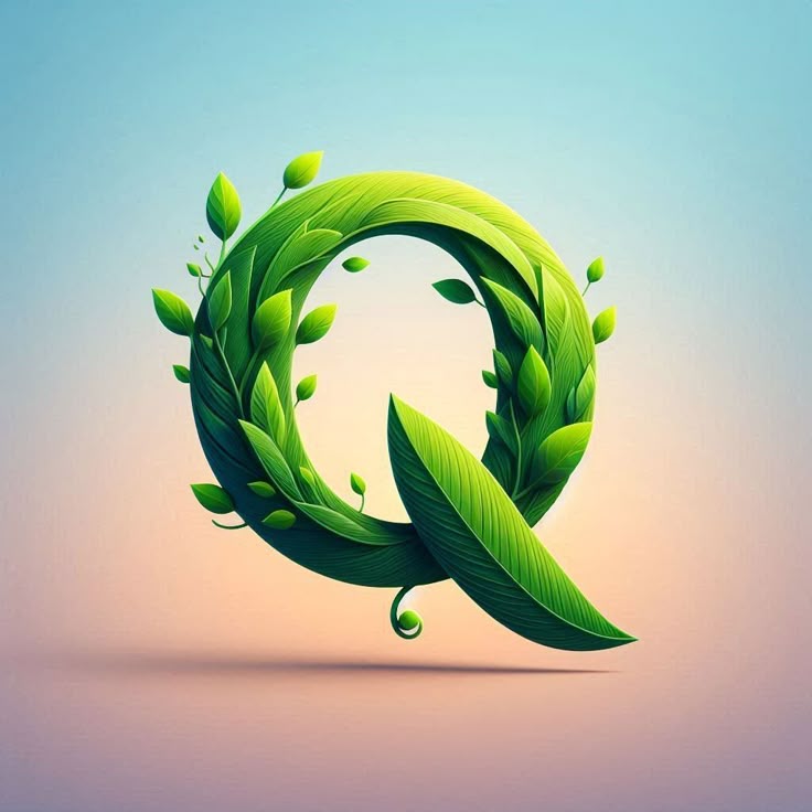 Green leaves — letter Q