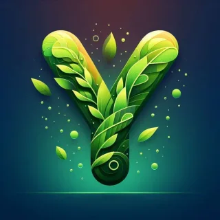 Green leaves — letter Y
