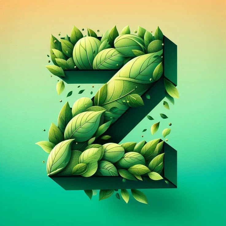 Green leaves — letter Z
