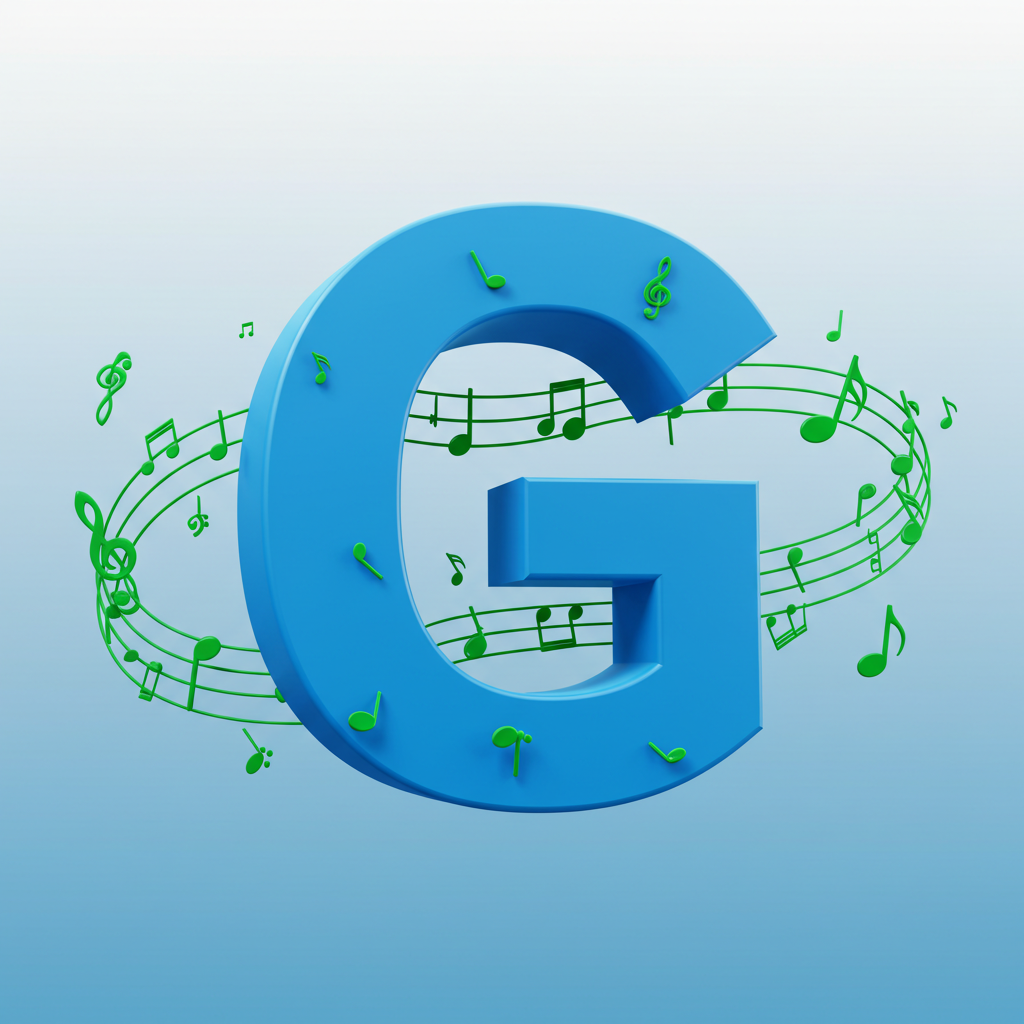 Green music notes — letter G