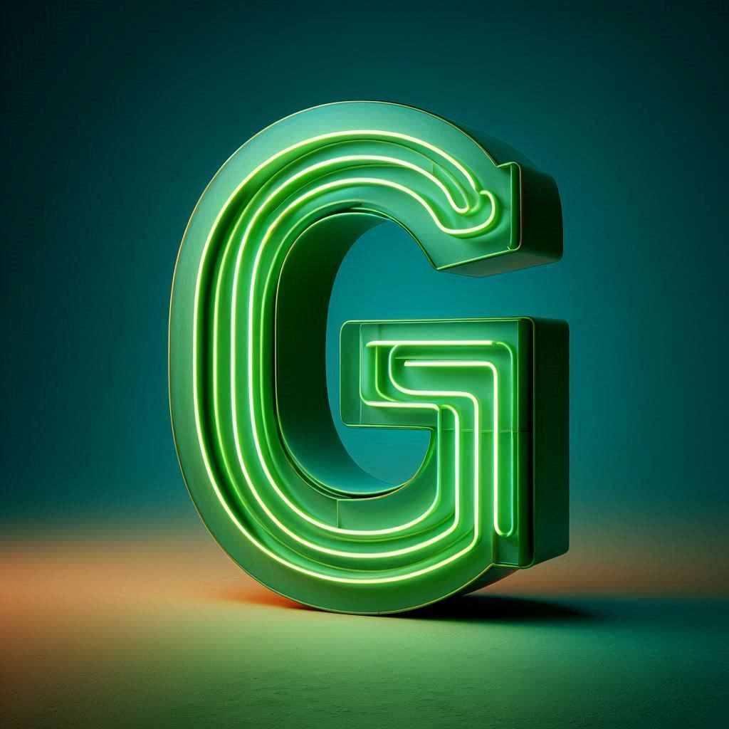 Green neon — letter G