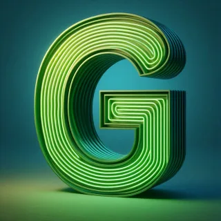 Green neon — letter G (variant 2)