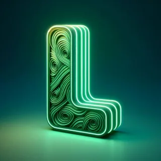 Green neon — letter L (variant 2)