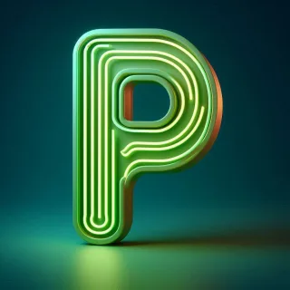 Green neon — letter P