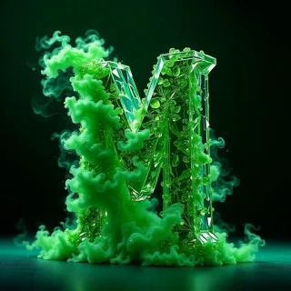 Green smoke — letter M