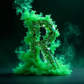 Green smoke — letter R