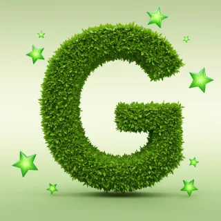 Green stars — letter G (variant 2)