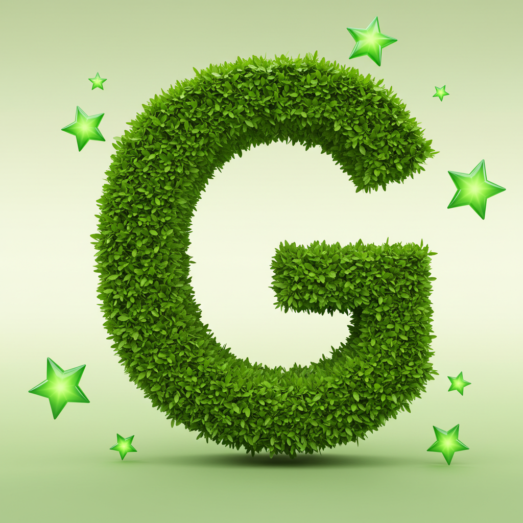 Green stars — letter G (variant 2)