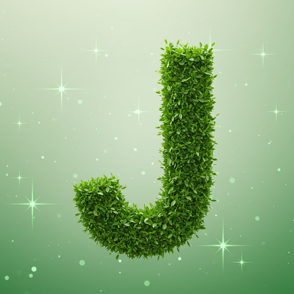 Green stars — letter J